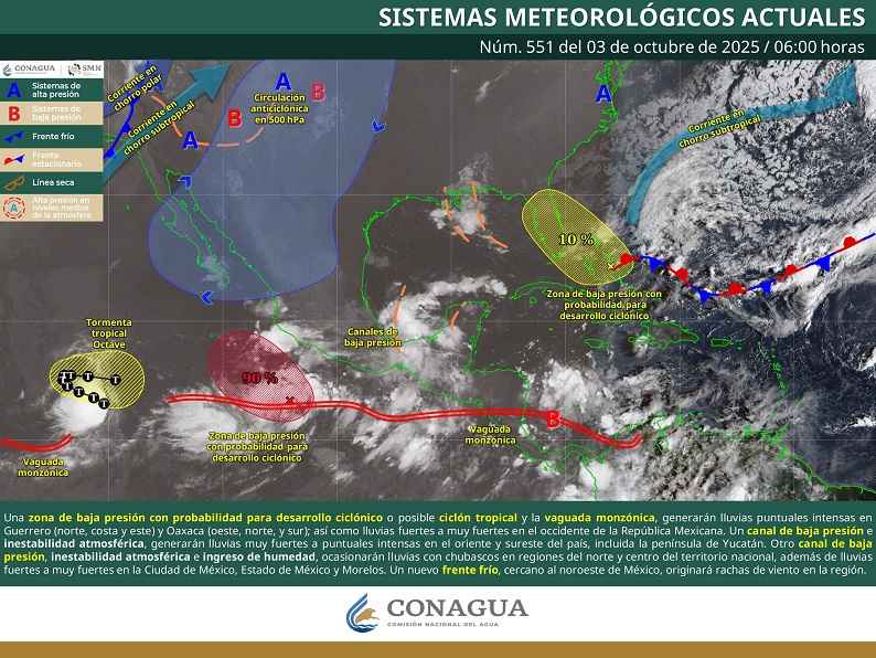 Una zona de baja presión con probabilidad para desarrollo ciclónico o posible ciclón tropical, se localizará al sur de las costas de Michoacán Una zona de baja presión con probabilidad para desarrollo ciclónico o posible ciclón tropical, se localizará al sur de las costas de Michoacán