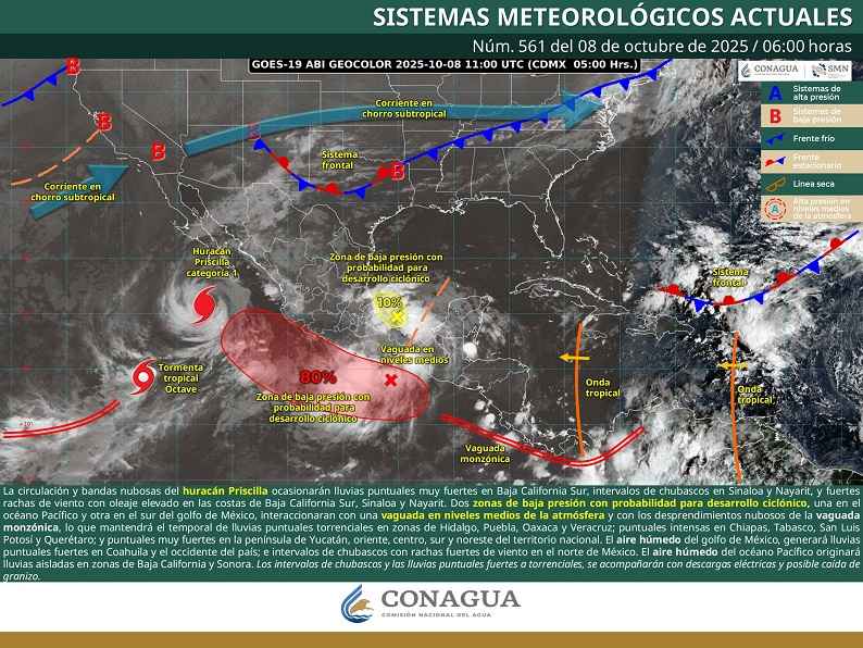 Pronóstico de lluvias fuertes con puntuales muy fuertes para hoy miércoles en Michoacán Pronóstico de lluvias fuertes con puntuales muy fuertes para hoy miércoles en Michoacán