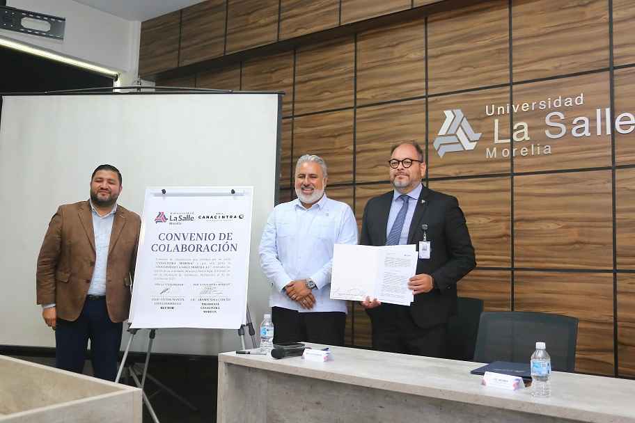 Signa la CANACINTRA Morelia convenio con La Salle en pro de la educación Signa la CANACINTRA Morelia convenio con La Salle en pro de la educación