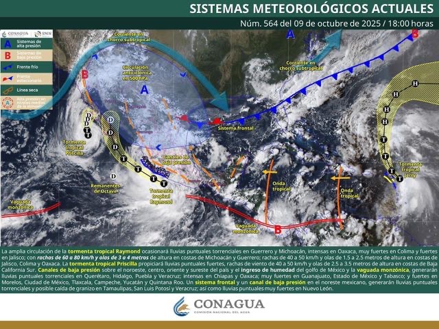 Por tormenta “Raymond”, Conagua mantiene monitoreo en 7 municipios michoacanos Por tormenta “Raymond”, Conagua mantiene monitoreo en 7 municipios michoacanos
