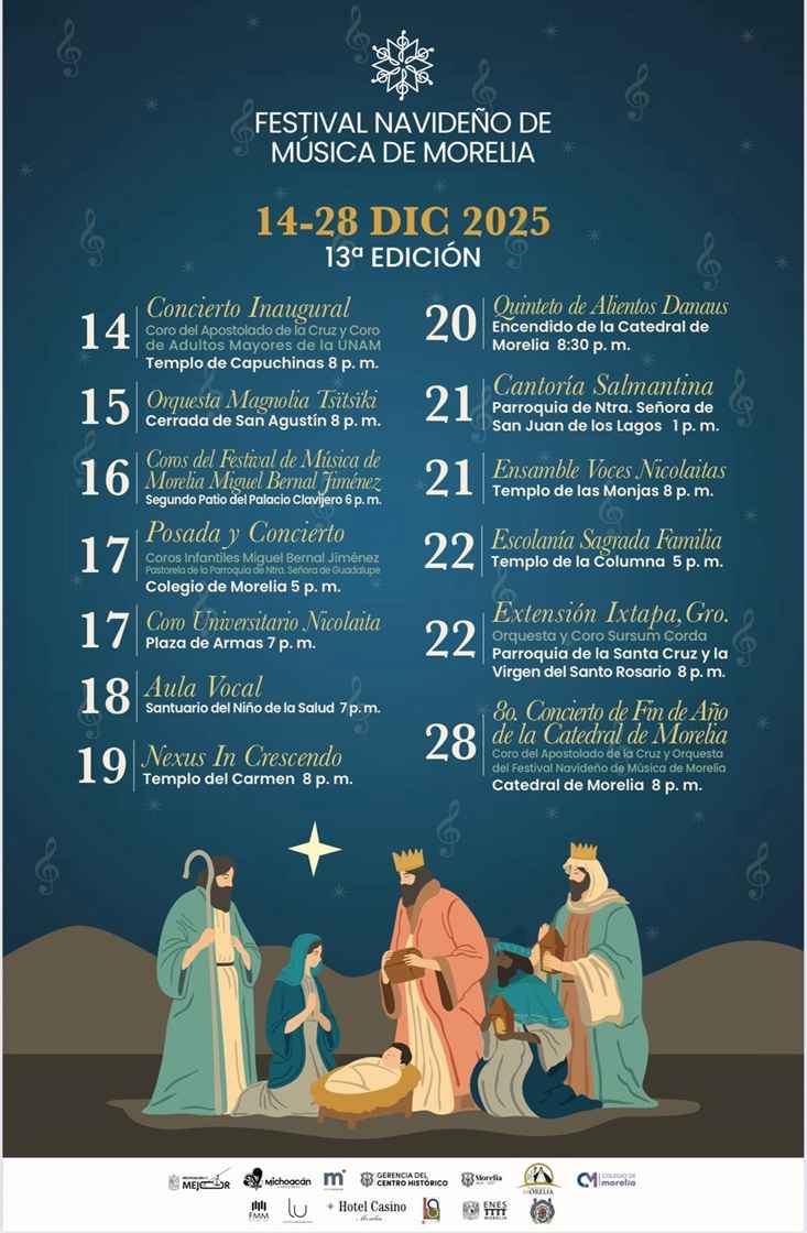 Anuncian XIII Festival navideño de música de Morelia Anuncian XIII Festival navideño de música de Morelia