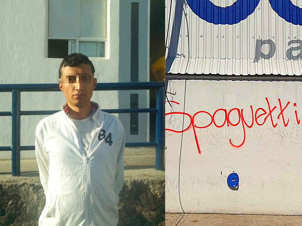 Policía Morelia detiene al Spaguetti; realizó varios grafitis en la ciudad Policía Morelia detiene al Spaguetti; realizó varios grafitis en la ciudad