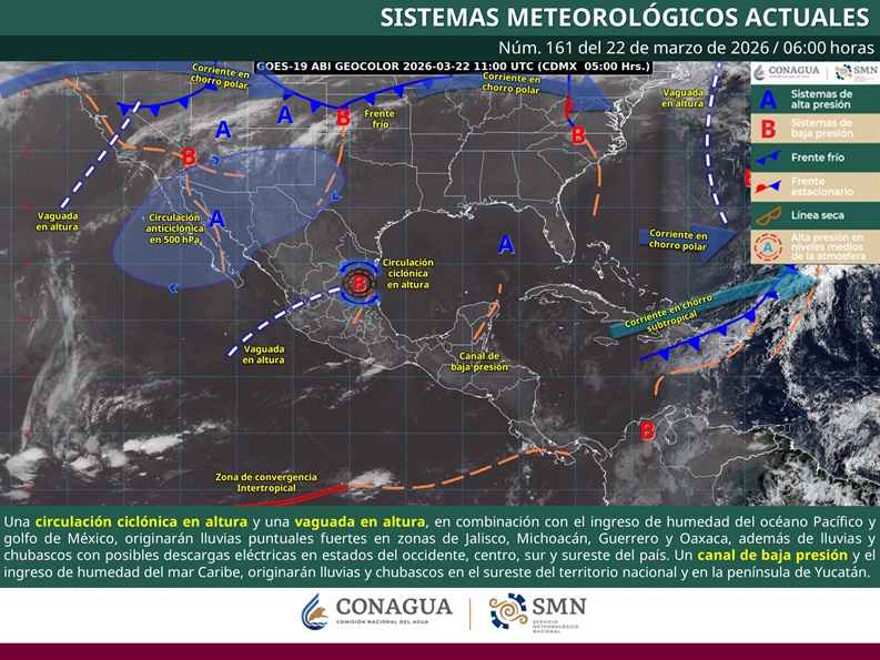 Pronóstico de cielo medio nublado a nublado con lluvias puntuales fuertes en Michoacán Pronóstico de cielo medio nublado a nublado con lluvias puntuales fuertes en Michoacán