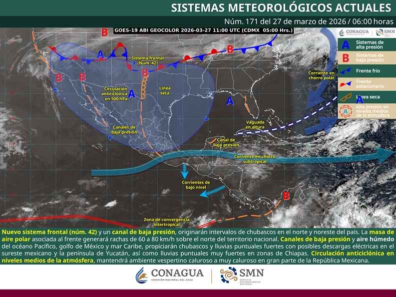 Pronóstico de cielo despejado por la mañana e incremento de nubosidad hacia la tarde y noche, con probabilidad de lluvias aisladas en la región Pronóstico de cielo despejado por la mañana e incremento de nubosidad hacia la tarde y noche, con probabilidad de lluvias aisladas en la región