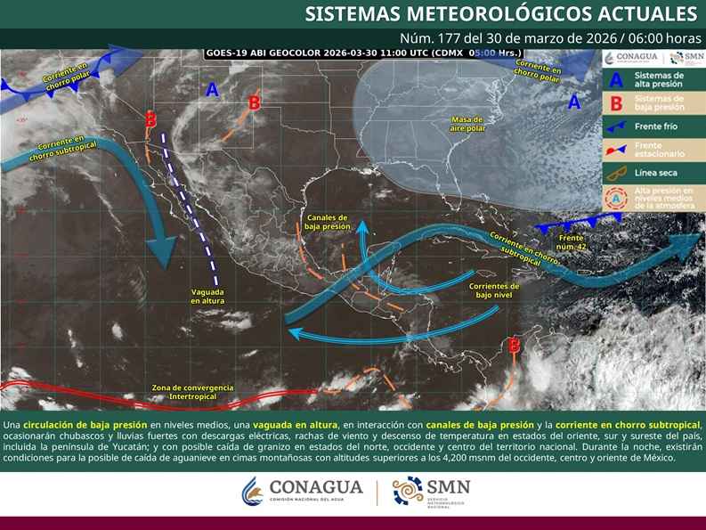 Pronóstico de lluvias puntuales fuertes en gran parte del país, para hoy lunes Pronóstico de lluvias puntuales fuertes en gran parte del país, para hoy lunes