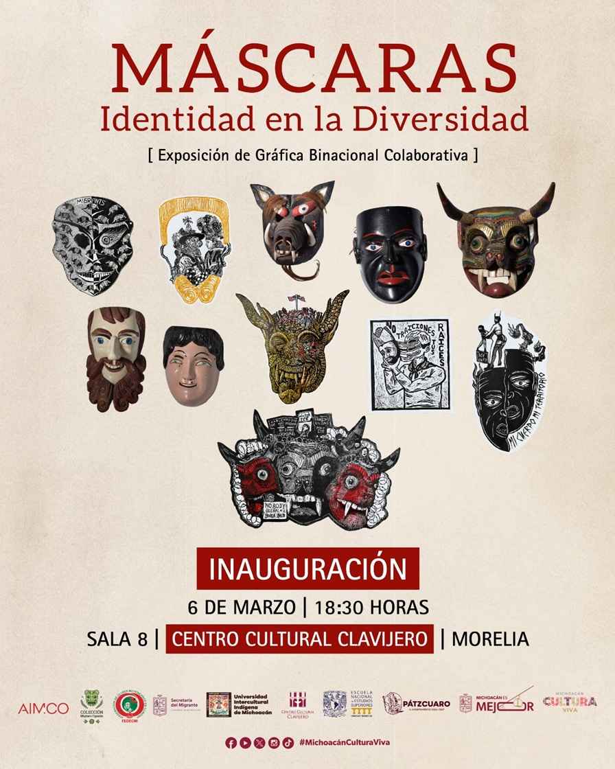 “Máscaras: Identidad en la Diversidad”, nueva exposición en el Centro Cultural Clavijero “Máscaras: Identidad en la Diversidad”, nueva exposición en el Centro Cultural Clavijero