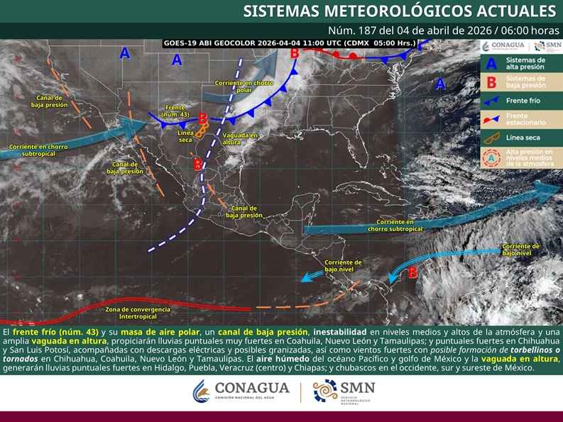 Pronóstico de cielo medio nublado a nublado con chubascos en Michoacán Pronóstico de cielo medio nublado a nublado con chubascos en Michoacán