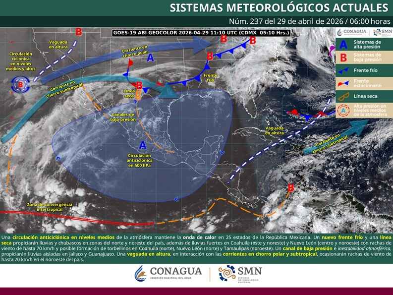 En el transcurso del día, cielo parcialmente nublado; lluvias aisladas en Michoacán, prevaleciendo la onda de calor En el transcurso del día, cielo parcialmente nublado; lluvias aisladas en Michoacán, prevaleciendo la onda de calor