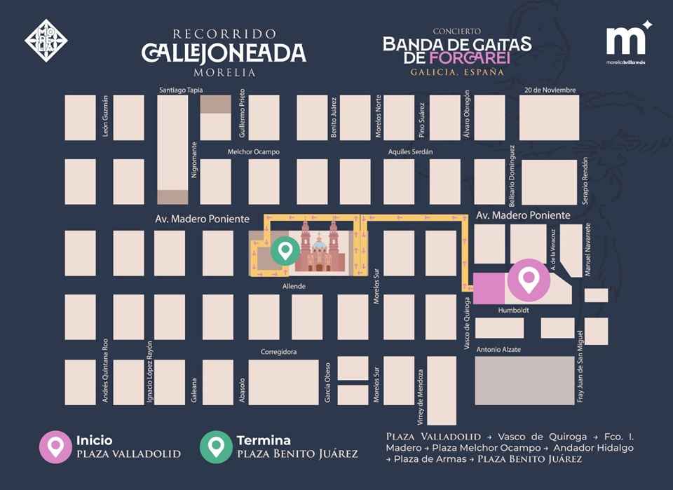 Invita Gobierno de Morelia a disfrutar de tradicional callejoneada con recorrido cultural y musical al ritmo de gaitas Invita Gobierno de Morelia a disfrutar de tradicional callejoneada con recorrido cultural y musical al ritmo de gaitas