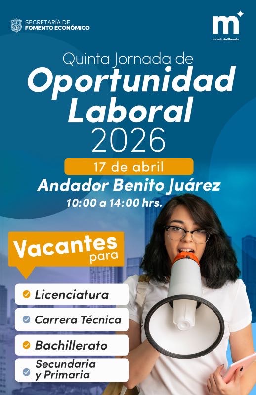 Gobierno de Morelia Invita a la 5ta. Jornada de Oportunidad Laboral Gobierno de Morelia Invita a la 5ta. Jornada de Oportunidad Laboral