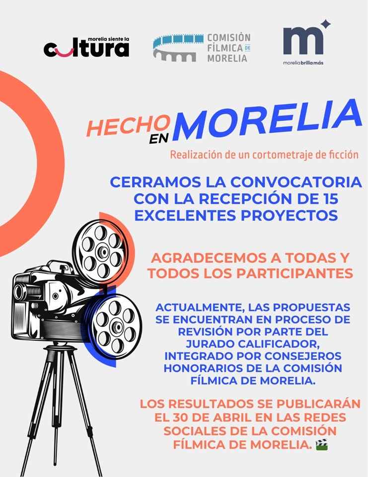 Con impulso al talento cinematográfico, cierra convocatoria ‘Hecho en Morelia 2026’ Con impulso al talento cinematográfico, cierra convocatoria ‘Hecho en Morelia 2026’