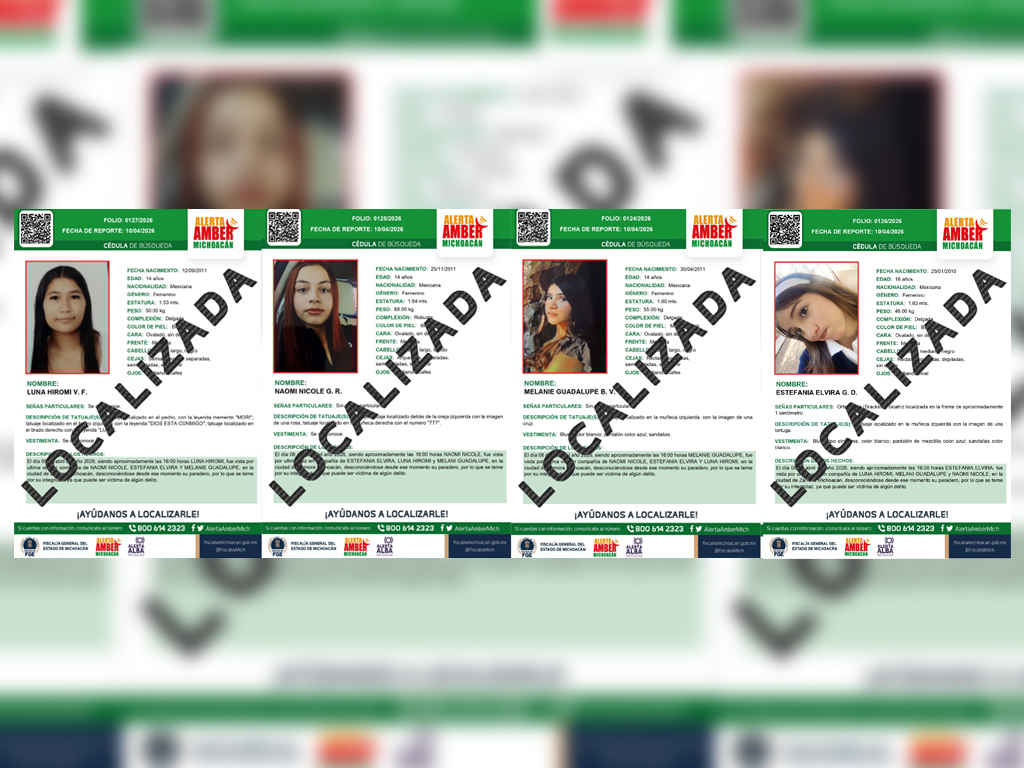 Localizan a cuatro menores reportadas como desaparecidas en Zamora Localizan a cuatro menores reportadas como desaparecidas en Zamora