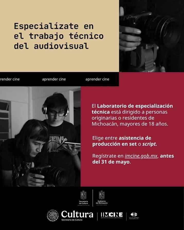 Secum e IMCINE impulsan dos laboratorios para fortalecer la formación audiovisual en Michoacán Secum e IMCINE impulsan dos laboratorios para fortalecer la formación audiovisual en Michoacán