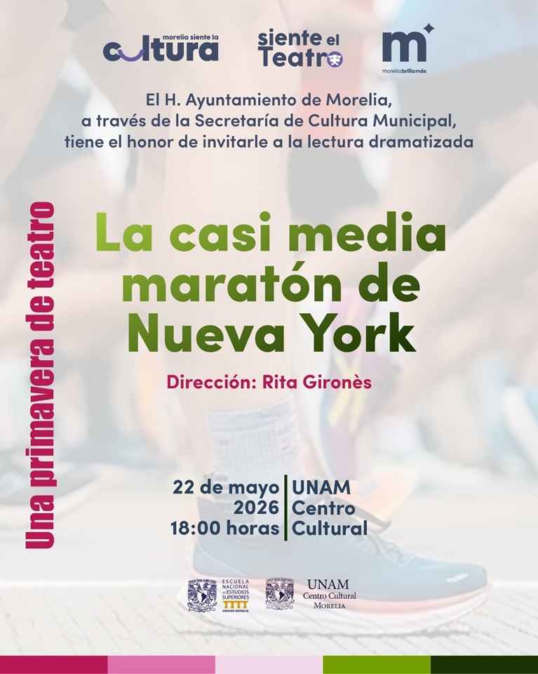 Invita SeCultura a la puesta en escena “La casi media maratón de Nueva York” Invita SeCultura a la puesta en escena “La casi media maratón de Nueva York”