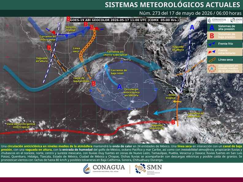 Pronóstico de onda de calor sobre 24 entidades del territorio mexicano Pronóstico de onda de calor sobre 24 entidades del territorio mexicano