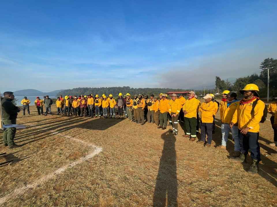 Con apoyo aéreo, 149 brigadistas combaten incendio forestal en Salvador Escalante: Cofom Con apoyo aéreo, 149 brigadistas combaten incendio forestal en Salvador Escalante: Cofom