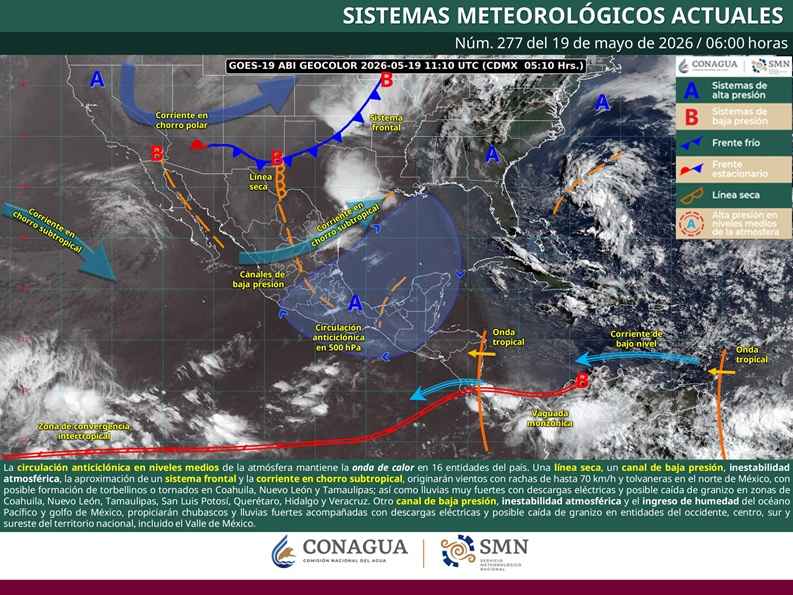Se pronostican lluvias muy fuertes en zonas del noreste, centro, oriente y sureste del país Se pronostican lluvias muy fuertes en zonas del noreste, centro, oriente y sureste del país