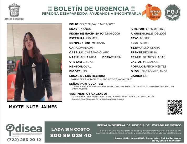 Localiza FGE Michoacán, en coordinación con Fiscalía del Estado de México, a joven mexiquense desaparecida Localiza FGE Michoacán, en coordinación con Fiscalía del Estado de México, a joven mexiquense desaparecida