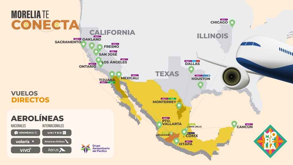 Con rutas aéreas, Gobierno de Morelia refuerza la estrategia de promoción turística Con rutas aéreas, Gobierno de Morelia refuerza la estrategia de promoción turística