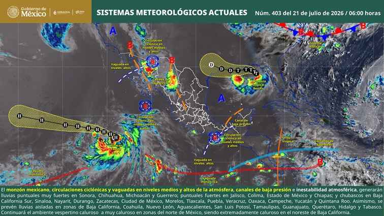 Se pronostican lluvias puntuales muy fuertes en zonas de Michoacán Se pronostican lluvias puntuales muy fuertes en zonas de Michoacán