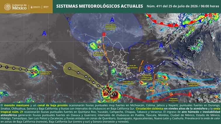 Pronóstico de lluvias muy fuertes en zonas de Michoacán Pronóstico de lluvias muy fuertes en zonas de Michoacán