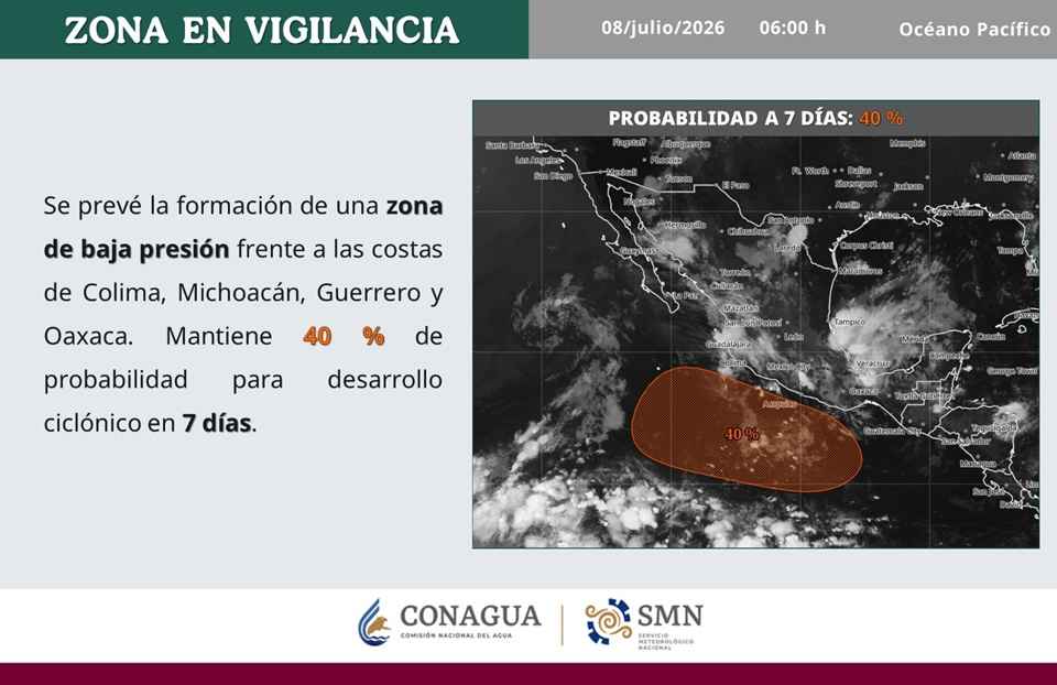 Conagua Michoacán mantiene atención en la costa michoacana ante posible canal de baja presión Conagua Michoacán mantiene atención en la costa michoacana ante posible canal de baja presión