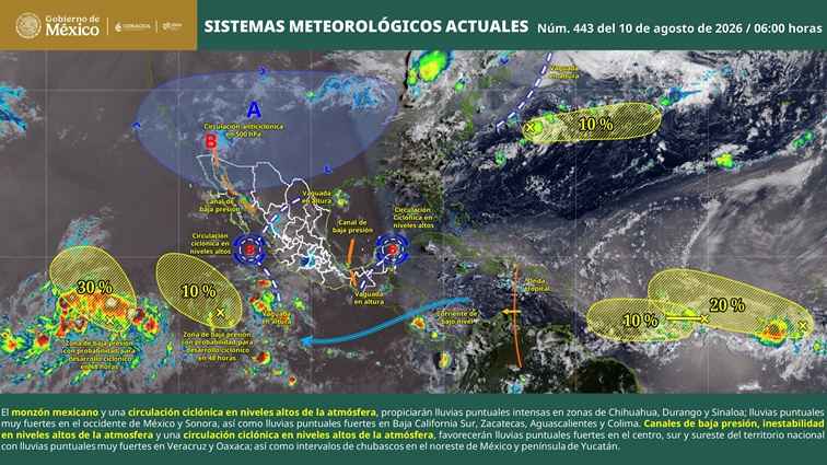 Pronóstico de cielo medio nublado a nublado, con lluvias puntuales muy fuertes en Michoacán Pronóstico de cielo medio nublado a nublado, con lluvias puntuales muy fuertes en Michoacán