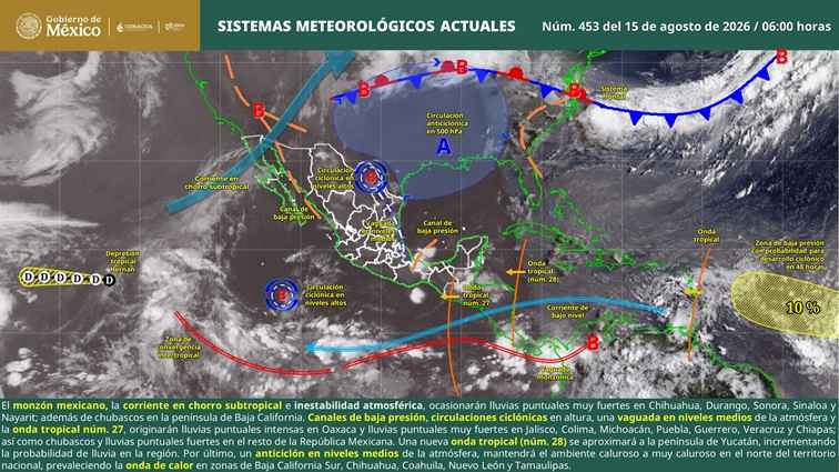 Ambiente caluroso, cielo medio nublado a nublado, con lluvias puntuales muy fuertes en Michoacán Ambiente caluroso, cielo medio nublado a nublado, con lluvias puntuales muy fuertes en Michoacán