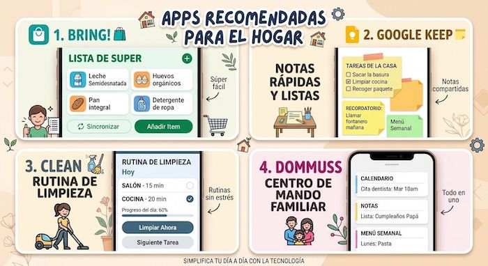 Simplifica tu hogar: 4 aplicaciones ultra sencillas para organizar la casa sin complicaciones Simplifica tu hogar: 4 aplicaciones ultra sencillas para organizar la casa sin complicaciones