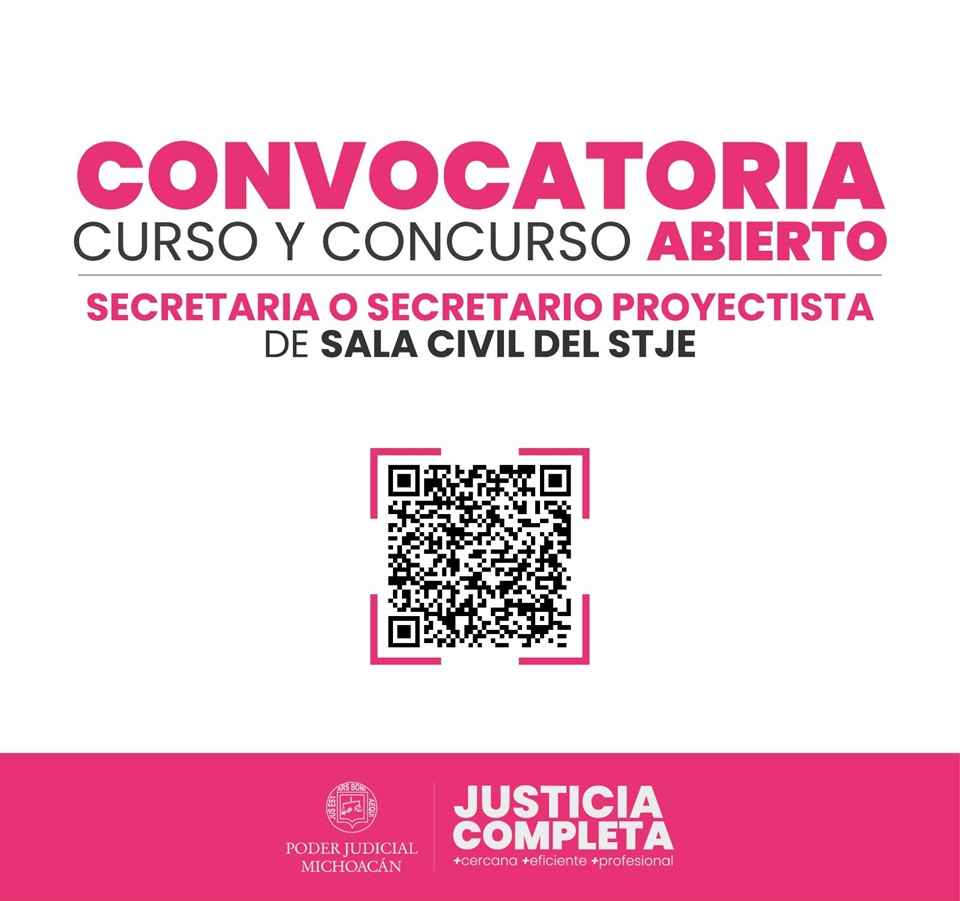 Este 6 de agosto abre el registro para el Concurso de Oposición para Secretaria o Secretario Proyectista de Sala Civil del STJE Este 6 de agosto abre el registro para el Concurso de Oposición para Secretaria o Secretario Proyectista de Sala Civil del STJE