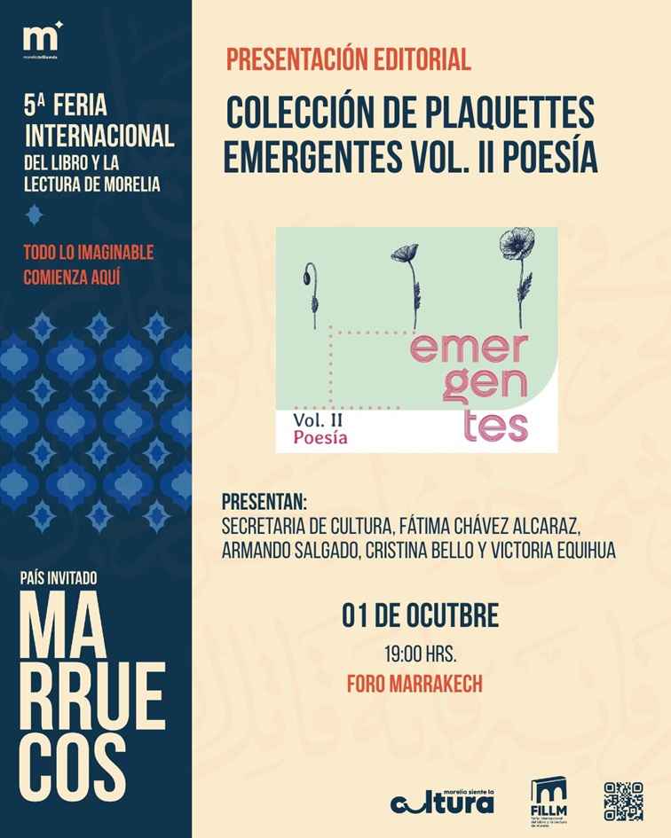 SeCultura Morelia presentará plaquettes ‘Emergentes Vol. II Poesía’ en la 5ta. Fillm SeCultura Morelia presentará plaquettes ‘Emergentes Vol. II Poesía’ en la 5ta. Fillm