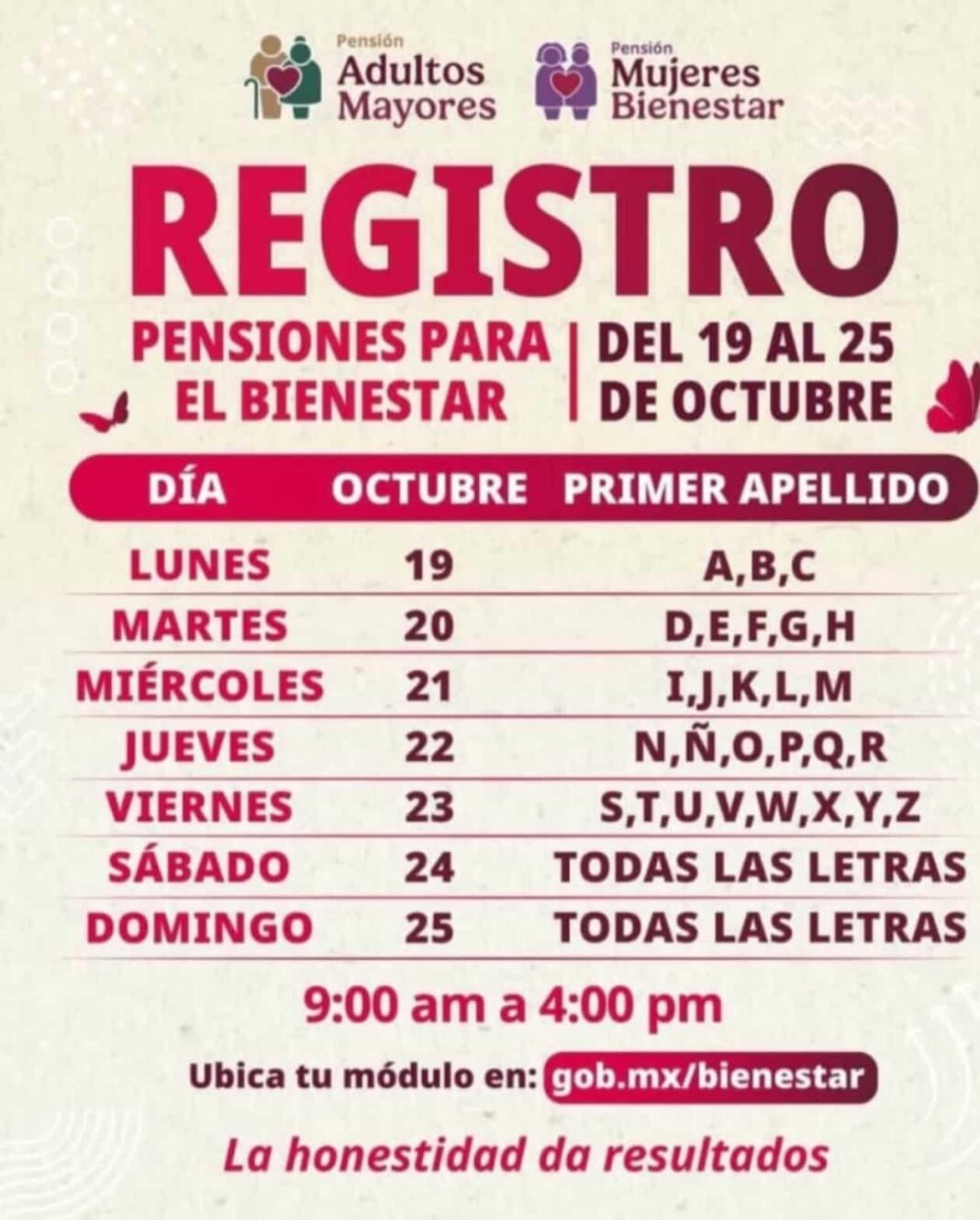 La Secretaría del Bienestar anuncia e inicia hoy el registro para Pensiones de Adultos Mayores y Mujeres Bienestar La Secretaría del Bienestar anuncia e inicia hoy el registro para Pensiones de Adultos Mayores y Mujeres Bienestar