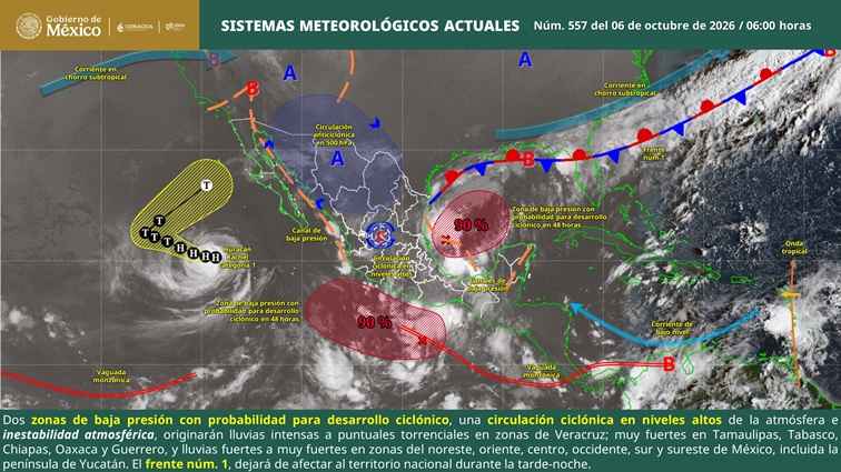 Cielo medio nublado a nublado en el transcurso del día, con lluvias puntuales muy fuertes en Michoacán Cielo medio nublado a nublado en el transcurso del día, con lluvias puntuales muy fuertes en Michoacán