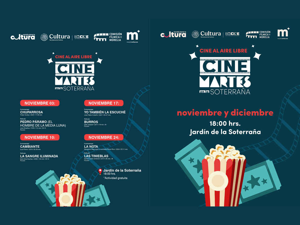 Invita Comisión Fílmica de Morelia a CineMartes en La Soterraña Invita Comisión Fílmica de Morelia a CineMartes en La Soterraña