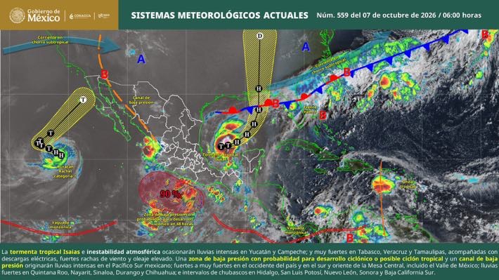 En el transcurso del día, cielo medio nublado a nublado con lluvias puntuales muy fuertes en Michoacán En el transcurso del día, cielo medio nublado a nublado con lluvias puntuales muy fuertes en Michoacán