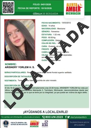 Localizan a dos adolescentes reportadas como desaparecidas en Tarímbaro y Morelia Localizan a dos adolescentes reportadas como desaparecidas en Tarímbaro y Morelia